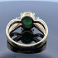 Estate 14K Yellow Gold Jadeite Jade Diamond Ring Oval Cabochon Size 6