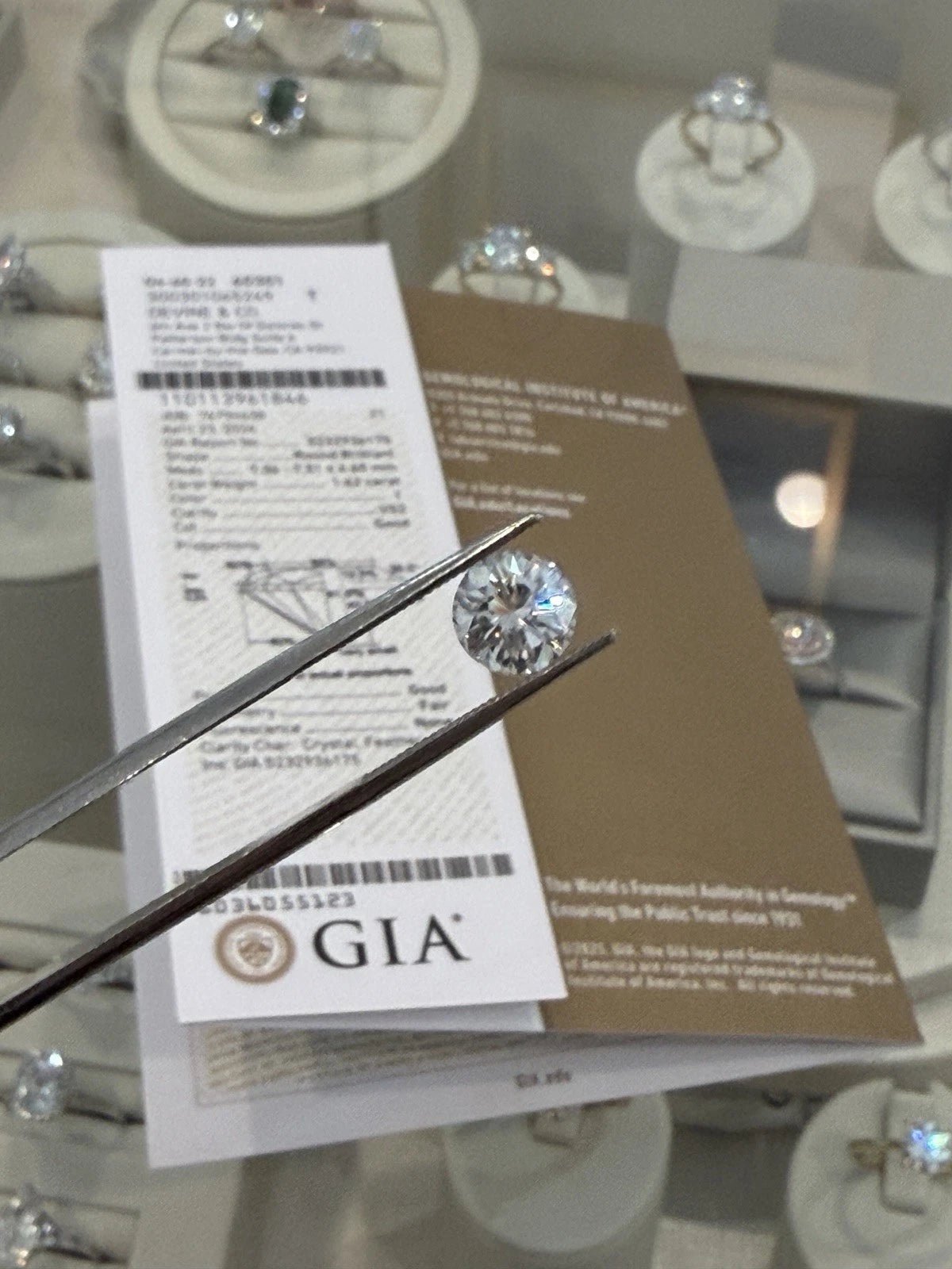 GIA 1.62 Carat Loose Round Brilliant Cut Natural Diamond I Color VS2 Clarity, facet detail