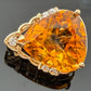 16.76ct Pear Citrine & Diamond Slide Pendant 14K Yellow Gold Estate