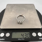 14K White Gold 3 Old European Cut Natural Diamond Ring Arthritic Shank Estate