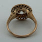Vintage 3.00ctw Natural Diamond Circular Brilliant Halo Ring GIA Report 14K/15K, stone detail
