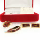 Vintage 14K Yellow Gold Red Enamel Butterfly Motif Ring Slipper Pendant Earrings