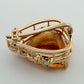 16.76ct Pear Citrine & Diamond Slide Pendant 14K Yellow Gold Estate