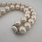 Cultured Pearl Necklace Strand Near Round/Oblong Silver Clasp 17" 11.8-13.4mm