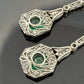 Colombian Emerald and Diamond Platinum Drop Earrings GIA Jewelry Report Certified, band detail