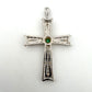Vintage 18K Two-Tone Gold Natural Emerald Filigree Cross Pendant Italy Large