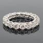 18K White Gold Diamond Eternity Trellis Band Round Brilliant 3.39ctw G-H-I SI by Devine & Co — setting detail