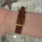 Cyma Swiss Quartz Tank Style Watch 14K Yellow Gold Case Vintage 1990's, clasp detail