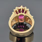 Natural Oval Rubellite Tourmaline Ring 6.90ct & 2CTW Diamonds 14K Yellow Sz 6.5 by Devine & Co — setting detail