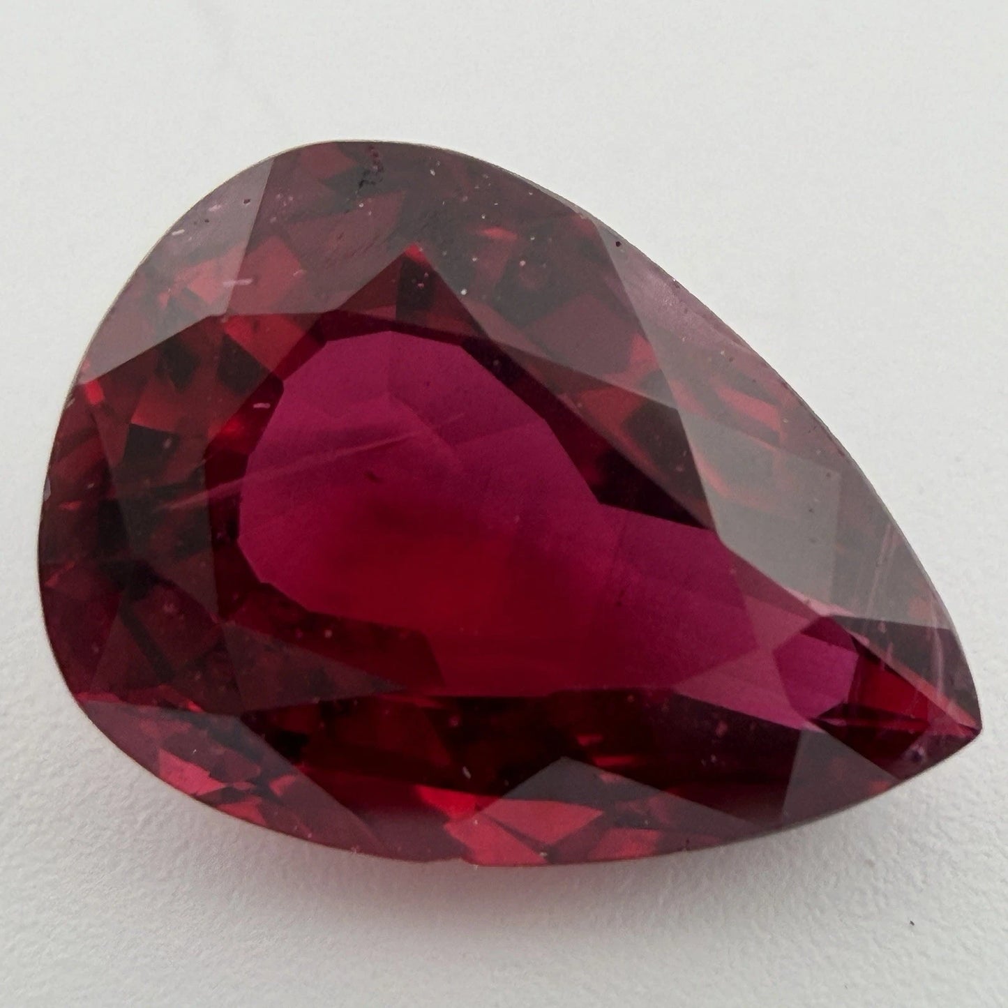Natural Heated Loose Madagascar Red Ruby 2.26ct GIA Pear Shape, gemstone detail