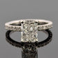 Platinum Solitaire Diamond Engagement Ring Natural Radiant 2.50ct F/VS2 GIA Sz 7 by Devine & Co — setting detail