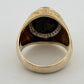 Men's 14K Yellow Gold Natural Black Star Sapphire Diamond Ring Size 12.5, 16.5g
