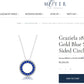 Graziela 18K White Gold Blue Round Sapphire & Diamond Circle Necklace 16" by Devine & Co — setting detail