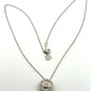 Graziela 18K White Gold Diamond Round Pizza Pendant Natural Diamonds 16" 0.75CTW by Devine & Co — profile view