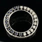14K White Gold Natural Sapphire & Diamond Circle Pendant Brooch Estate