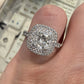 GIA Certified 1.90ct Natural Cushion Cut Diamond Double Halo Engagement Ring Plt