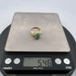 Estate 14K Yellow Gold Jadeite Jade Diamond Ring Oval Cabochon Size 6
