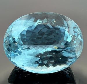 224 CT Loose Swiss Blue Topaz Oval Faceted Brilliant Checkerboard Cut Gemstone