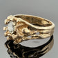 Vintage 14K Yellow Gold Nugget Style Round Diamond Ring 0.50CT Size 8 7.59g