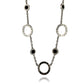 Bvlgari Bulgari 18K White Gold Onyx Circle Motif Necklace 19" 33g