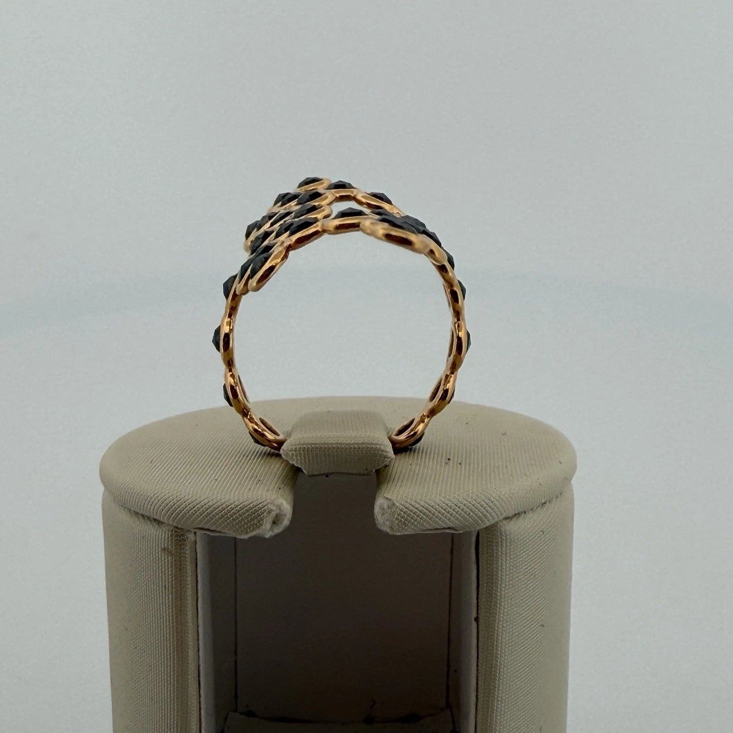 LITO DNA Ring 18K Gold Black Rose Cut Diamond Ring Approx 1.50CT Size 5.5