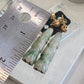 Vintage 14K Gold Carved Jade Drop Earrings Green Jadeite 8.16g Estate