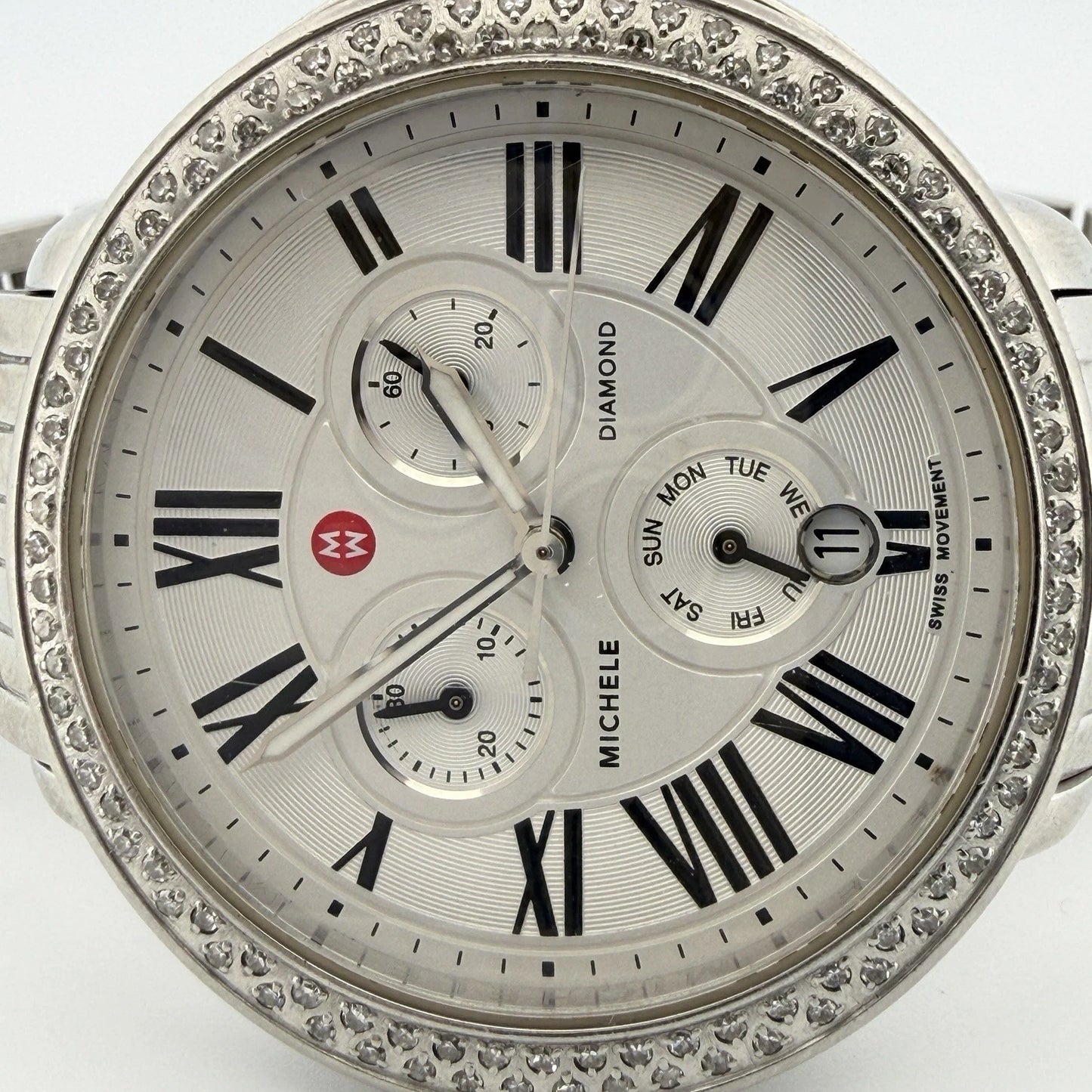 Michele Deco Diamond MW21A01A1966 Steel Watch 41x39mm 0.60 CTW