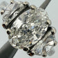 Natural 1.55ct GIA Elongated Oval Diamond Three-Stone Ring 14KW G SI1 Half Moon