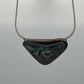 Australian Boulder Opal Pendant Necklace Sterling Silver Custom Bezel 20” Chain, scale detail