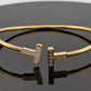 Tiffany & Co. T Wire Bracelet 18K Yellow Gold Mother of Pearl Diamond Bracelet by Devine & Co — stone detail