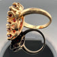 Vintage 14K Gold Garnet Cluster Ring Fishtail Setting Size 5 Estate 7.50g