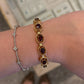 Vintage 14K Yellow Gold Natural Garnet Link Bracelet Bark Finish 12CTW 8 27 Gr by Devine & Co — band detail