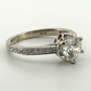 14K White Gold Engagement Ring GIA .96ct Round Natural Diamond SI1 I Size 4.75 by Devine & Co — band detail