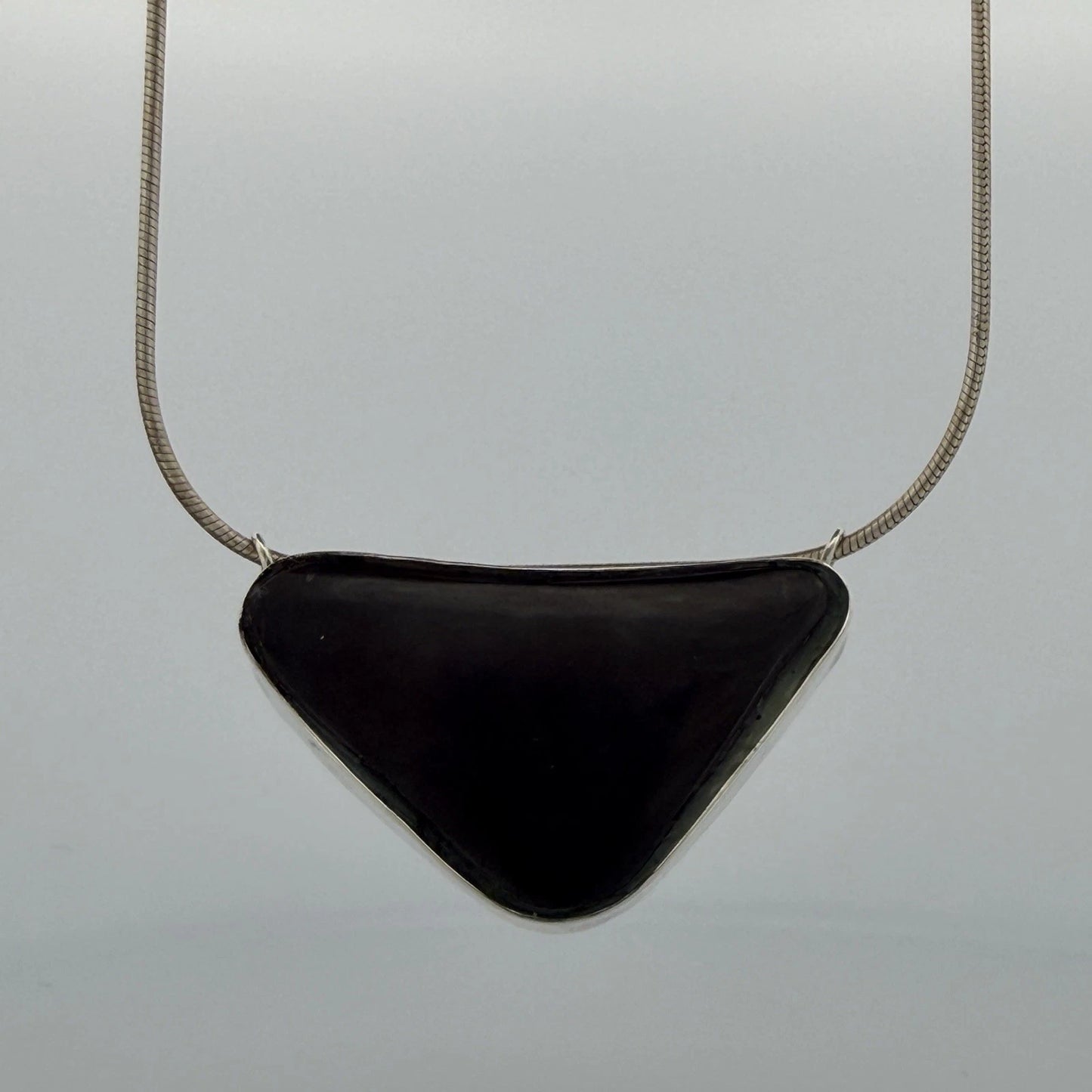 Australian Boulder Opal Pendant Necklace Sterling Silver Custom Bezel 20” Chain, clasp detail