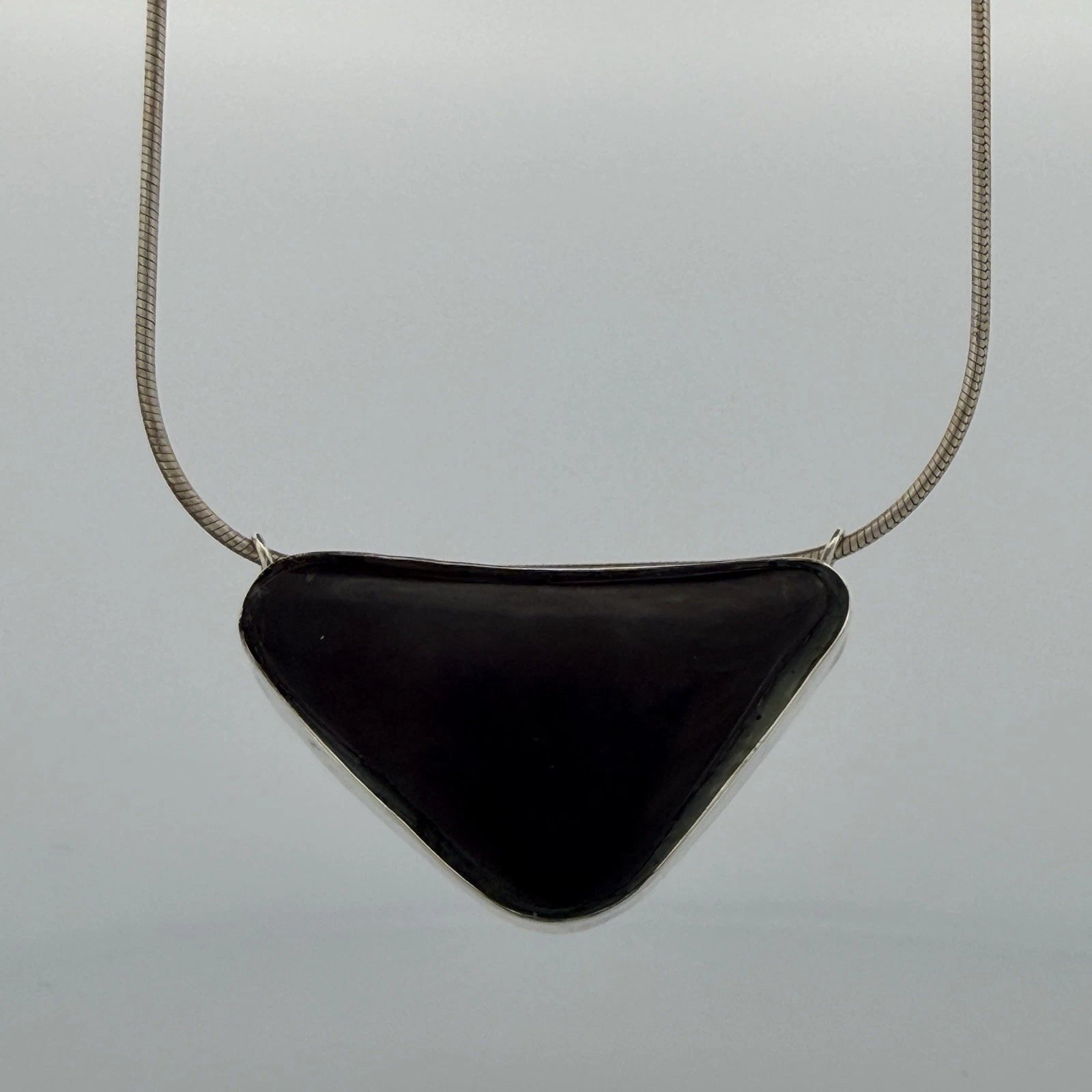 Australian Boulder Opal Pendant Necklace Sterling Silver Custom Bezel 20” Chain, clasp detail