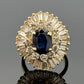Estate 14K Yellow Gold Natural Sapphire & Diamond Ballerina Ring by Devine & Co — band detail