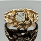 Vintage 14K Yellow Gold Nugget Style Round Diamond Ring 0.50CT Size 8 7.59g