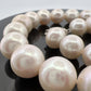 Cultured Pearl Necklace Strand Near Round/Oblong Silver Clasp 17" 11.8-13.4mm