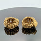 David Webb Signed 18K Gold Platinum Diamond Hoop Clip Earrings 18.68g