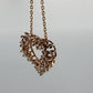Vintage 14K Yellow Gold Diamond Open Heart Slide Pendant Necklace VS 1CTW 16"