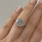 Platinum Three-Stone Ring 4.10ct Emerald Cut Natural Diamond GIA with Trillions by Devine & Co — band detail