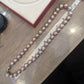 Lavender Cultured Pearl Necklace 14K Gold Diamond Clasp 20" 11-13mm
