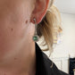 Colombian Emerald and Diamond Platinum Drop Earrings GIA Jewelry Report Certified, profile detail