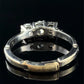 14K White Gold 3 Old European Cut Natural Diamond Ring Arthritic Shank Estate