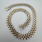 Sterling Silver Yellow Plated Watch Band Link Necklace 12mm Wide 17.5 Inches