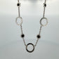 Bvlgari Bulgari 18K White Gold Onyx Circle Motif Necklace 19" 33g