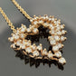 Vintage 14K Yellow Gold Diamond Open Heart Slide Pendant Necklace VS 1CTW 16"