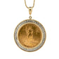 1909 $20 Liberty Gold Coin Diamond Bezel Pendant 14K Gold Necklace 54.62g