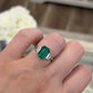 Platinum Natural Zambian Emerald Ring 3.62ct GIA Origin Report Trapezoid Diamond by Devine & Co — front view