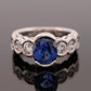 Natural Oval Sapphire Diamond Ring 18K Gold 2.75ctw Sapphire 1.00ctw Dia Sz 5 by Devine & Co